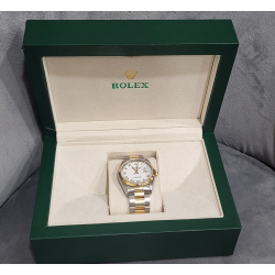 Rolex Datejust 36 mm 16203 Two Tone Stainless Steel &18k Gold Bracelet & bezel White Roman Dial